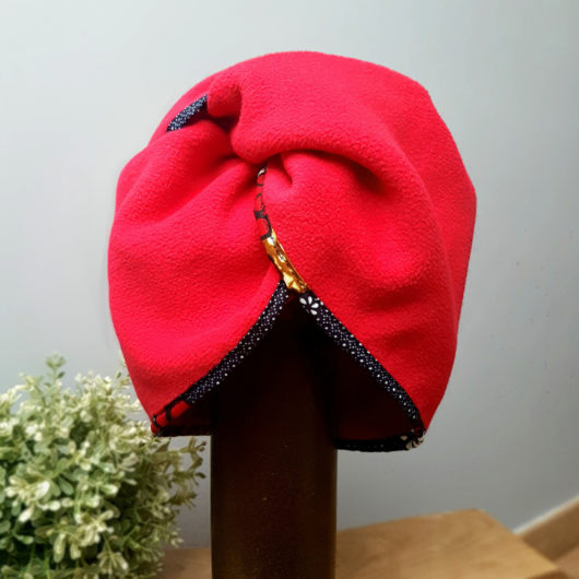 bonnet turban artisanal rouge