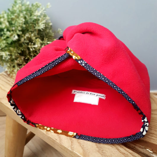 bonnet turban artisanal rouge