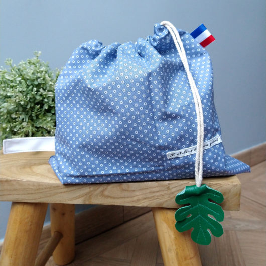 sac linge maternelle bleu