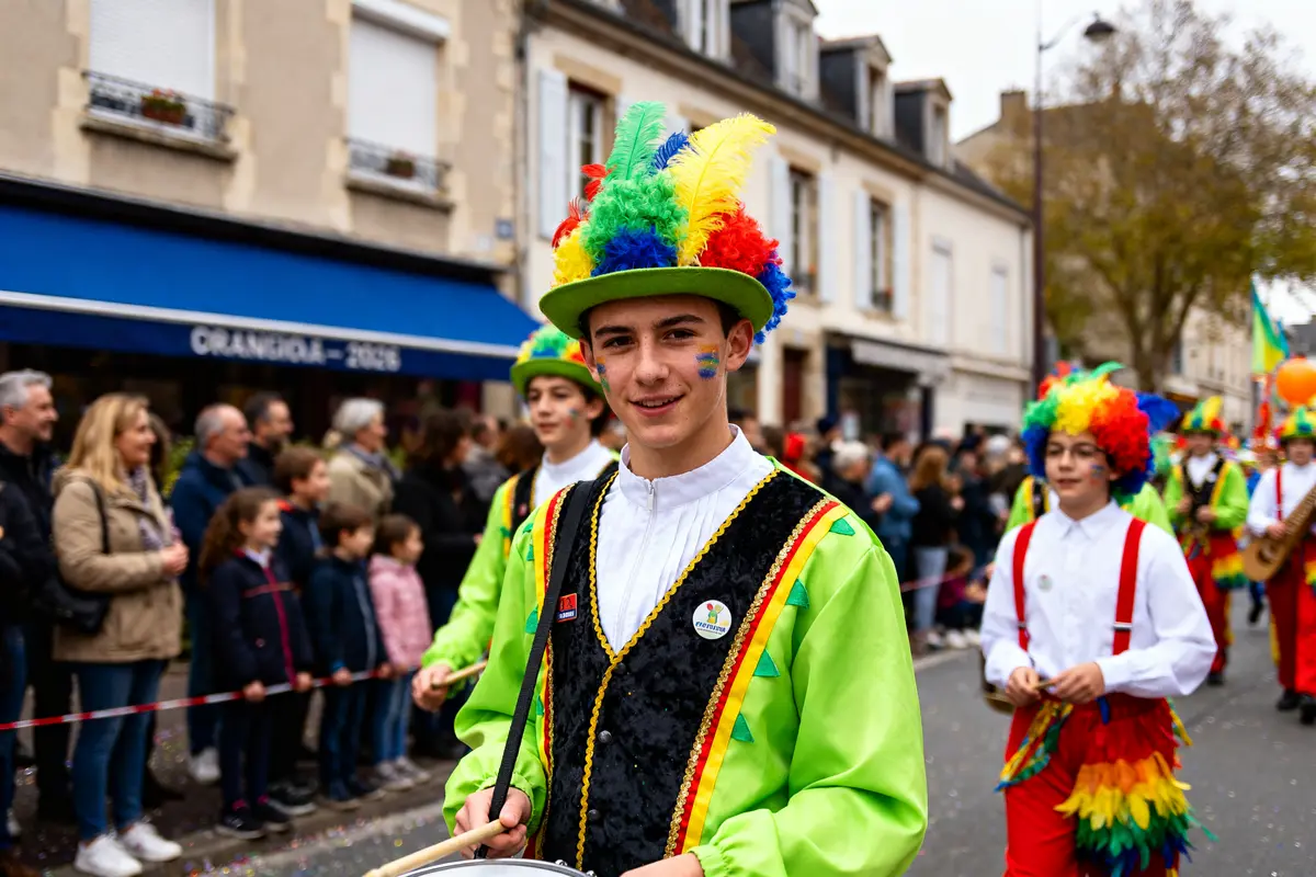 Jeune homme déguisé défilant lors du carnaval à Noisy-le-Grand en 2026.